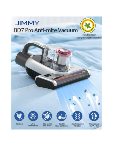 Aspiradora de Colchón Inalámbrica Jimmy BD7 Pro 250W HEPA