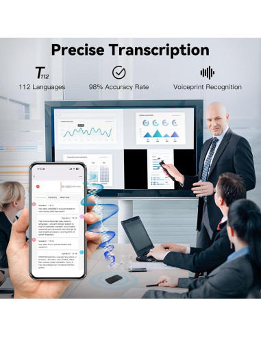 Grabadora de Voz AI IUNSONE Q70, 64GB, Traducción 112 Idiomas