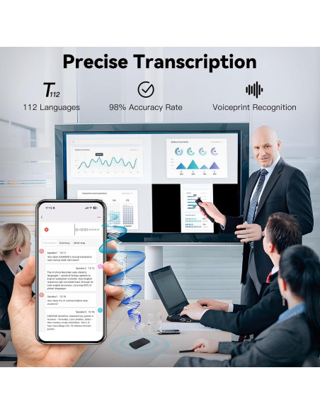 Grabadora de Voz AI IUNSONE Q70, 64GB, Traducción 112 Idiomas