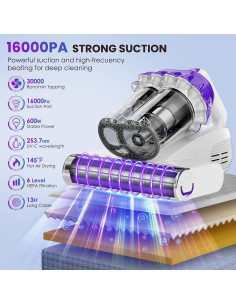 Aspiradora de Colchones VOCESOR CY-800-01 con Luz UV-C 600W 2