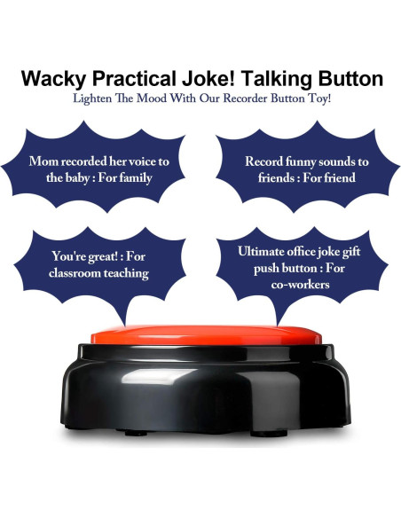 Botón Grabable de Voz Rojo - 30 Segundos - Para Mascotas y Juegos