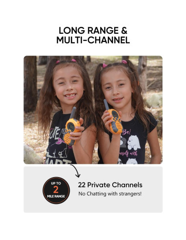 Walkie Talkies Recargables FOREDOM para Niños Naranja 2 Unidades