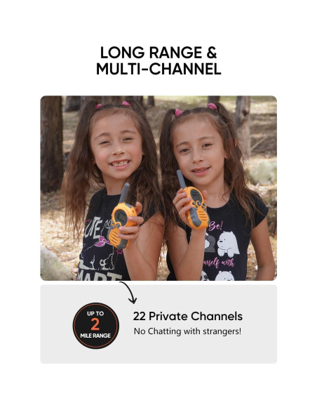 Walkie Talkies Recargables FOREDOM para Niños Naranja 2 Unidades
