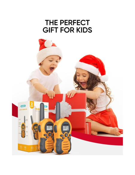 Walkie Talkies Recargables FOREDOM para Niños Naranja 2 Unidades