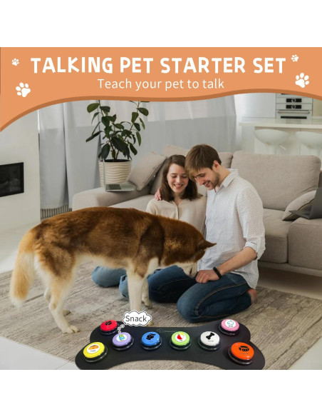 Juego de 8 Botones de Entrenamiento para Perros KiViRap Juego de 8 Botones de Entrenamiento para Perros KiViRap