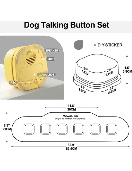 Botones de Entrenamiento para Perros MEWOOFUN - 4 Paquetes
