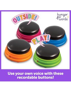 Conjunto de Botones Hablantes Hunger4Words - 4 Botones Grabables para Perros 2