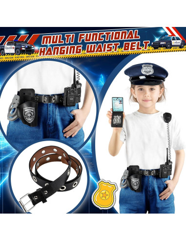 9 Piezas Accesorios de Disfraz de Policía Metemot para Niños