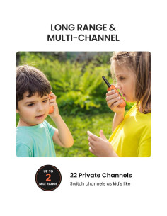 Walkie Talkies para Niños FOREDOM 2 Paquete Naranja 22 Canales 2