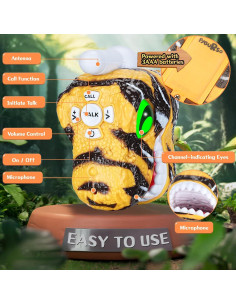 Walkie Talkies Dinosaurio FYGURSO Amarillo 1000m 2 Paquete 2