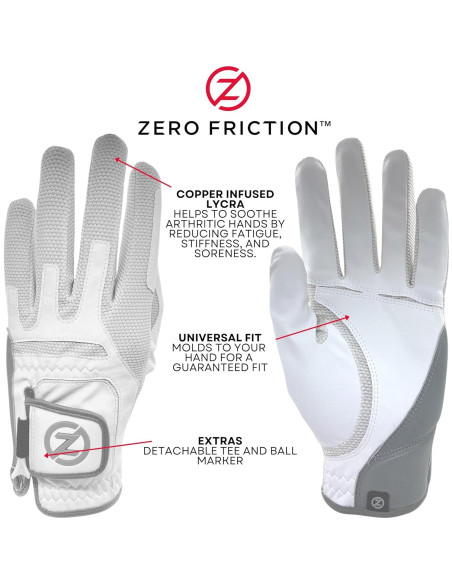 Guante de Golf Zero Friction TheraTec Talla Única Blanco