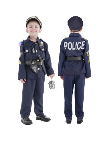 Disfraz de Policía para Niños 5-7 Años con Accesorios