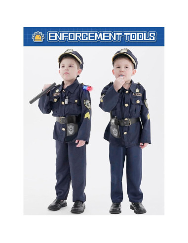 Disfraz de Policía para Niños 5-7 Años con Accesorios