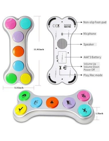 Botones de Comunicación para Perros ANLIKY Set de 7 Grabables
