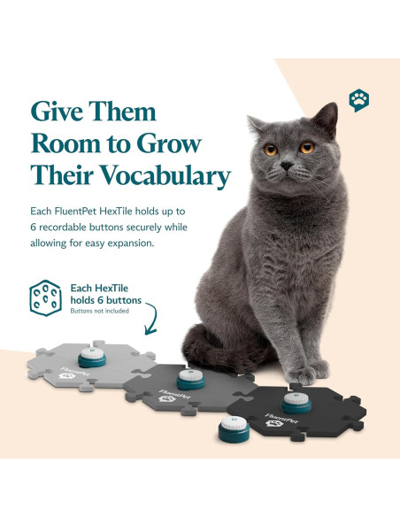 Alfombra de Botones FluentPet HexTile Blanco - Entrenamiento para Perros