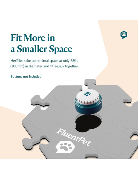 Alfombra de Botones FluentPet HexTile Blanco - Entrenamiento para Perros