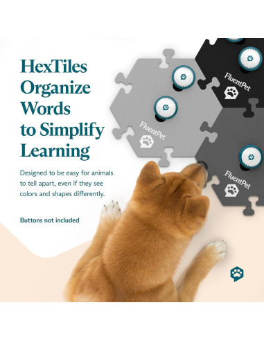 Alfombra de Botones FluentPet HexTile Blanco - Entrenamiento para Perros