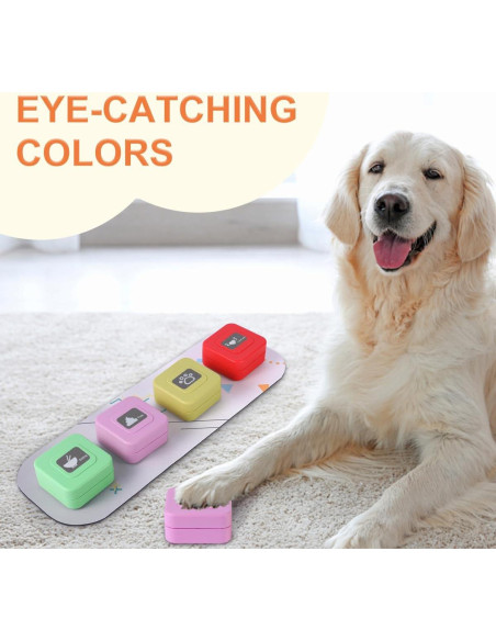Botón de Habla para Perros ENTA - Paquete de 4 Colores