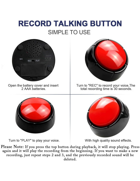 Botón Grabable de Grabación de Voz 30 Segundos MOYEIKH