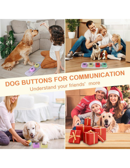 Botón de Habla para Perros ENTA - Paquete de 4 Colores
