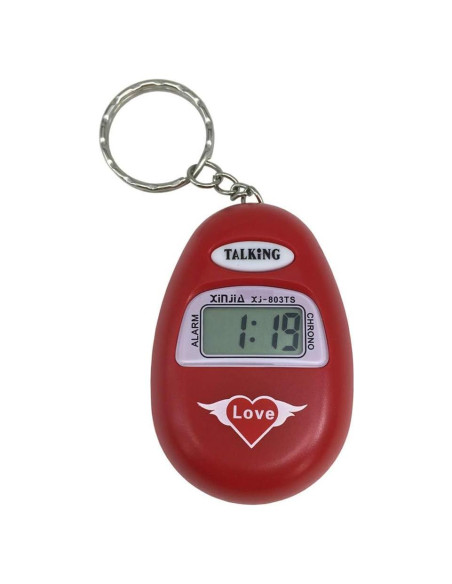 Reloj de Llavero VISIONU que Habla en Español con Alarma Roja