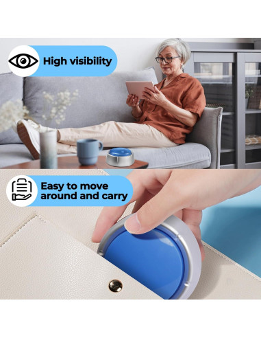 Reloj Botón Hablante Awaiymi Digital para Ciegos Azul