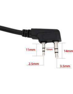 Adaptador Militar U94 PTT 2 Pines Kenwood Baofeng 7mm 2