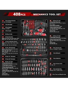 Juego de Herramientas Mecánicas KingTool 408 Piezas Cr-V 2