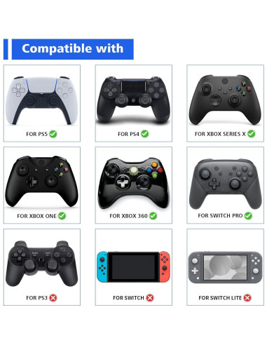 Tapas de Joystick Ergonómicas PlayVital Azules para Consolas