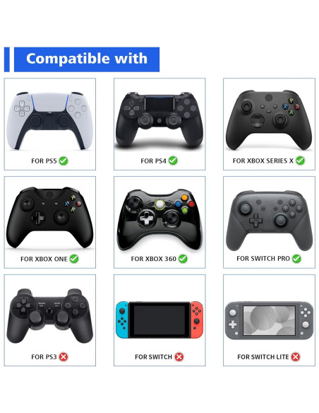 Tapas de Joystick Ergonómicas PlayVital Azules para Consolas