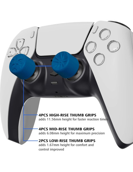 Tapas de Joystick Ergonómicas PlayVital Azules para Consolas