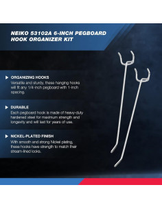 Kit de Ganchos Colgantes NEIKO 53102A 15.24 cm - 50 Piezas 2