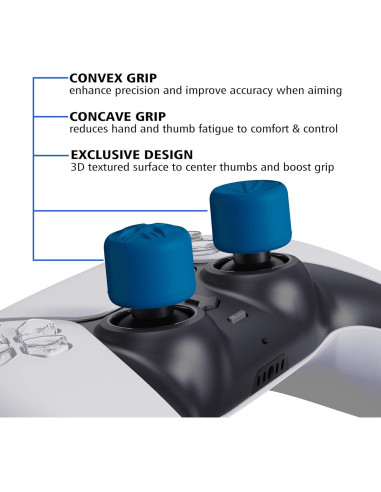 Tapas de Joystick Ergonómicas PlayVital Azules para Consolas