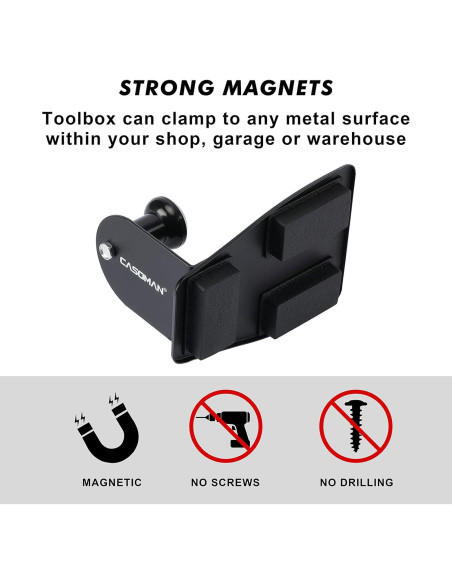 Estante Magnético CASOMAN 4 Piezas Negro Acero Inoxidable