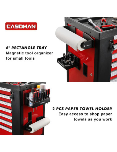 Estante Magnético CASOMAN 4 Piezas Negro Acero Inoxidable