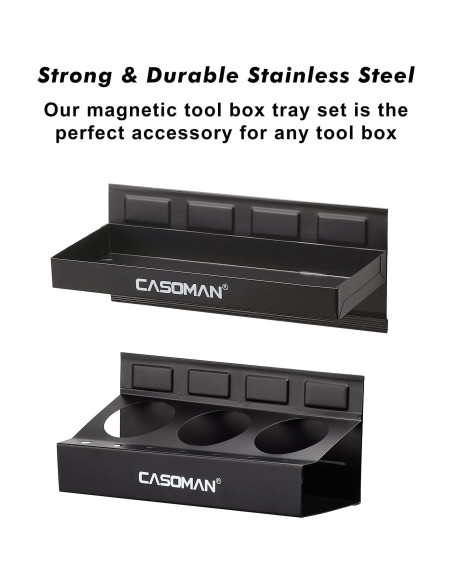 Estante Magnético CASOMAN 4 Piezas Negro Acero Inoxidable