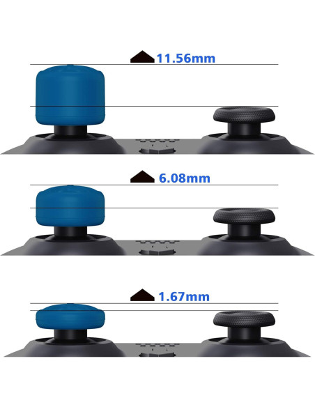 Tapas de Joystick Ergonómicas PlayVital Azules para Consolas