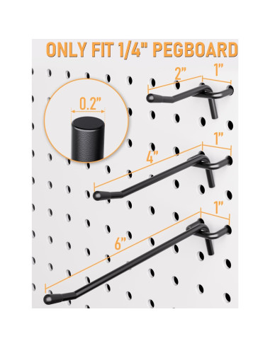 Ganchos de Tablero de Clavos INCLY 60 Piezas 5-15 cm Alta Resistencia