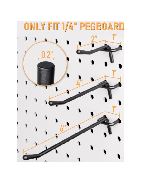 Ganchos de Tablero de Clavos INCLY 60 Piezas 5-15 cm Alta Resistencia