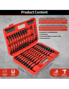 Juego de Destornilladores Magnéticos 60PCS WaKuKa - SAE y Métricos 2