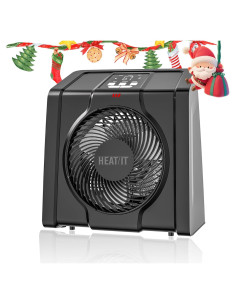 Calentador Eléctrico HEATIT 1500W con Termostato Digital Negro