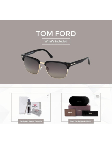 Gafas de sol Tom Ford FT0367 River para hombres + Kit de limpieza