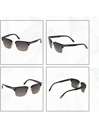 Gafas de sol Tom Ford FT0367 River para hombres + Kit de limpieza