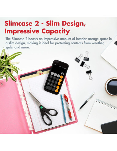 Clipboard Dexas Slimcase 2 con Almacenamiento Rosa A4