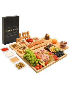 Juego de bandeja de charcutería drmvalg con cuchillos y tazones 2