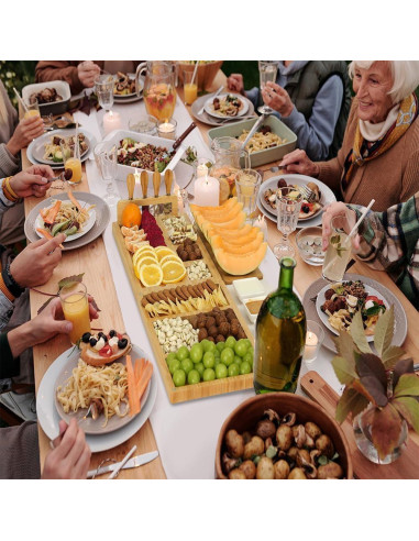 Juego de bandeja de charcutería drmvalg con cuchillos y tazones