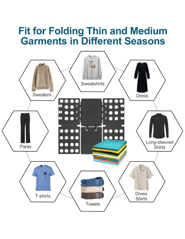 Tabla de Doblado de Camisas Sealegend V1 Plástico Negro