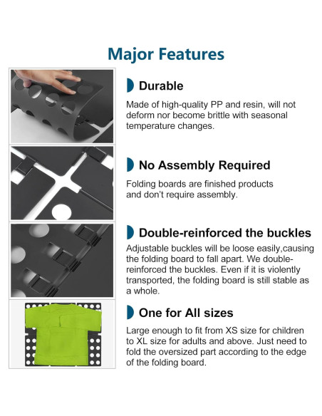 Tabla de Doblado de Camisas Sealegend V1 Plástico Negro