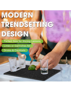 Set 2 Tablas de Cortar Lounsweer 15x25 cm Plástico Negro 2