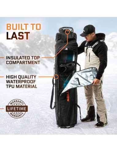 Bolsa de Snowboard Aceletiqs con Ruedas 170cm Impermeable
